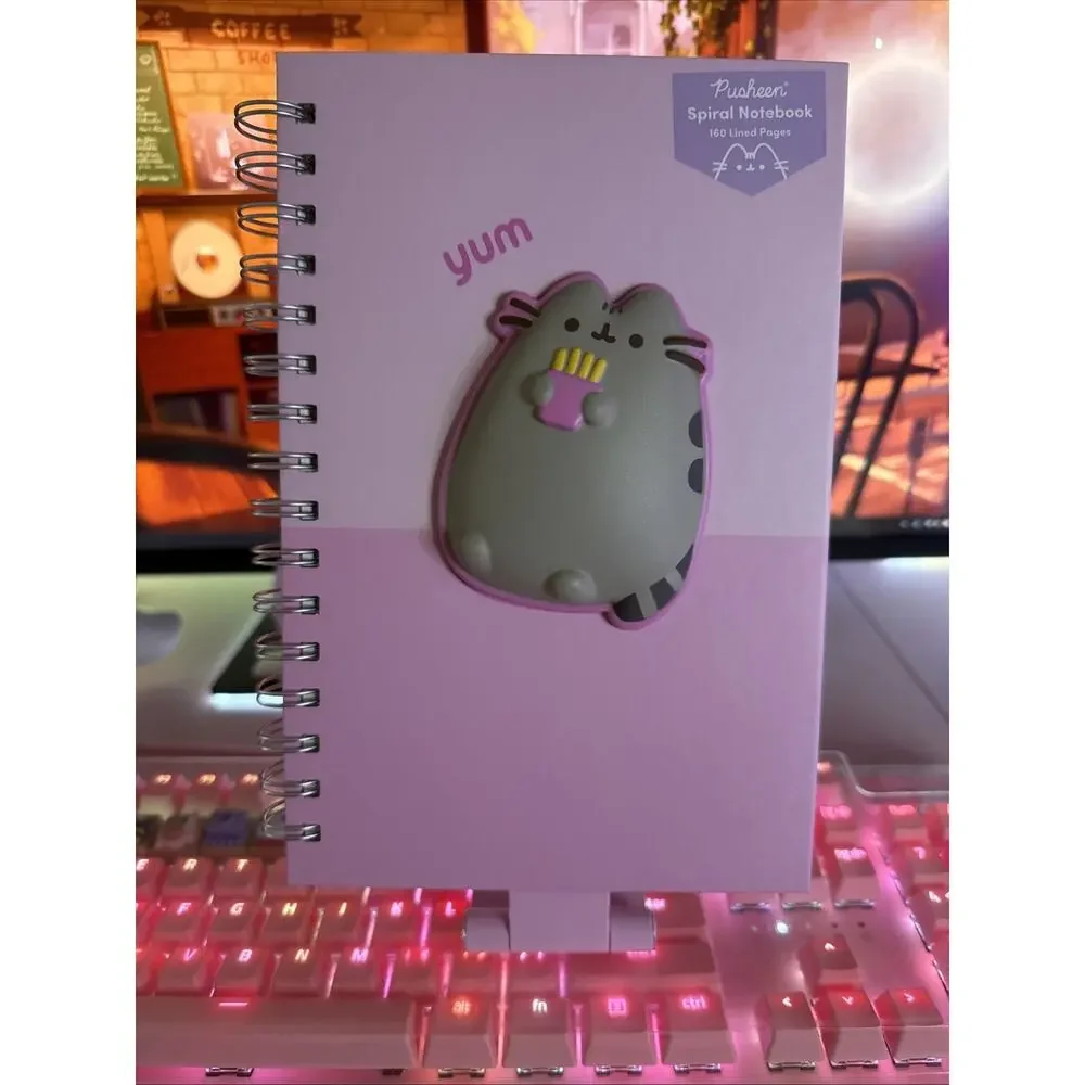 Pusheen Pink Notebook Yum Fries Squishy 3D Cover 160 Lined Pages 2025 Spiral